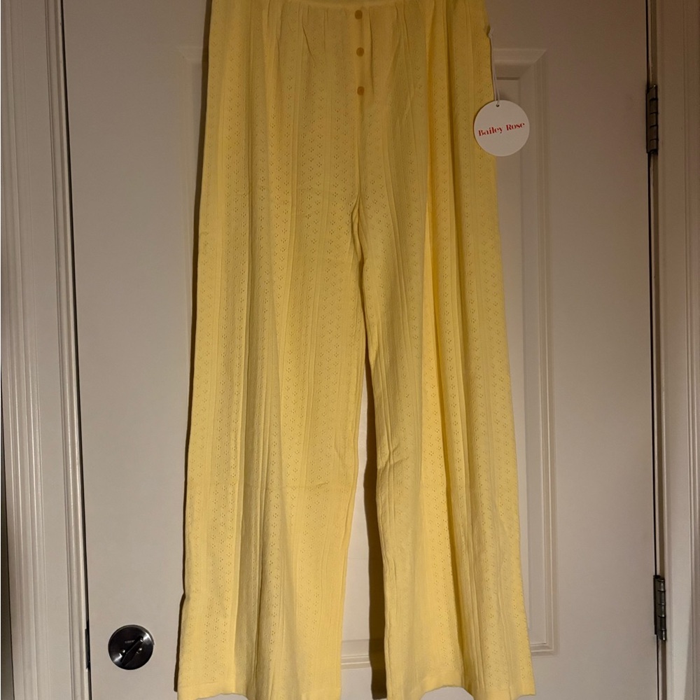 Elegant Yellow Wide-Leg Pants